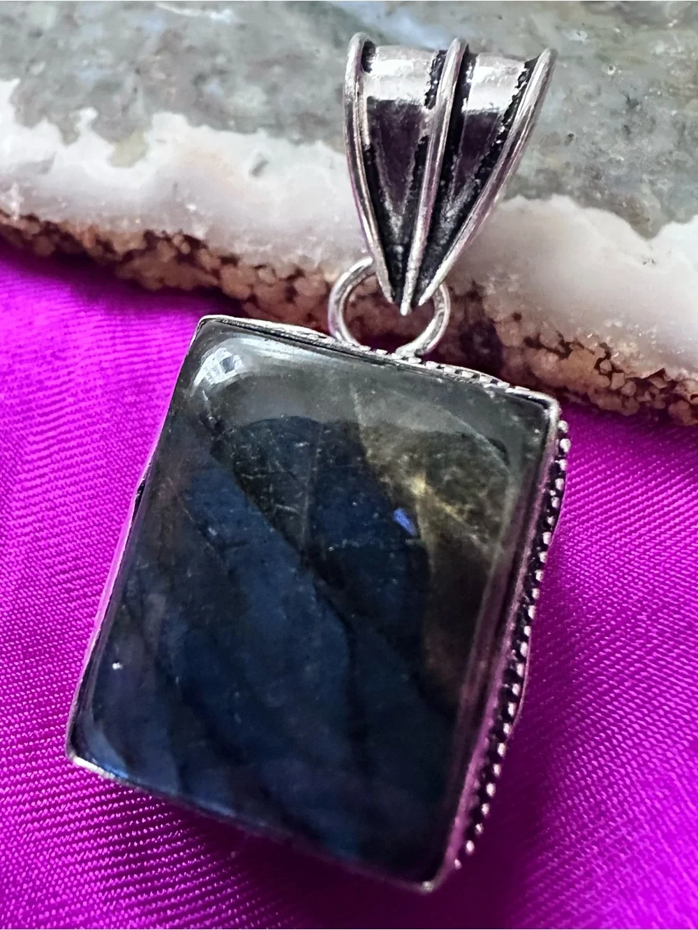 Artisan Blue Labradorite Silver Pendant